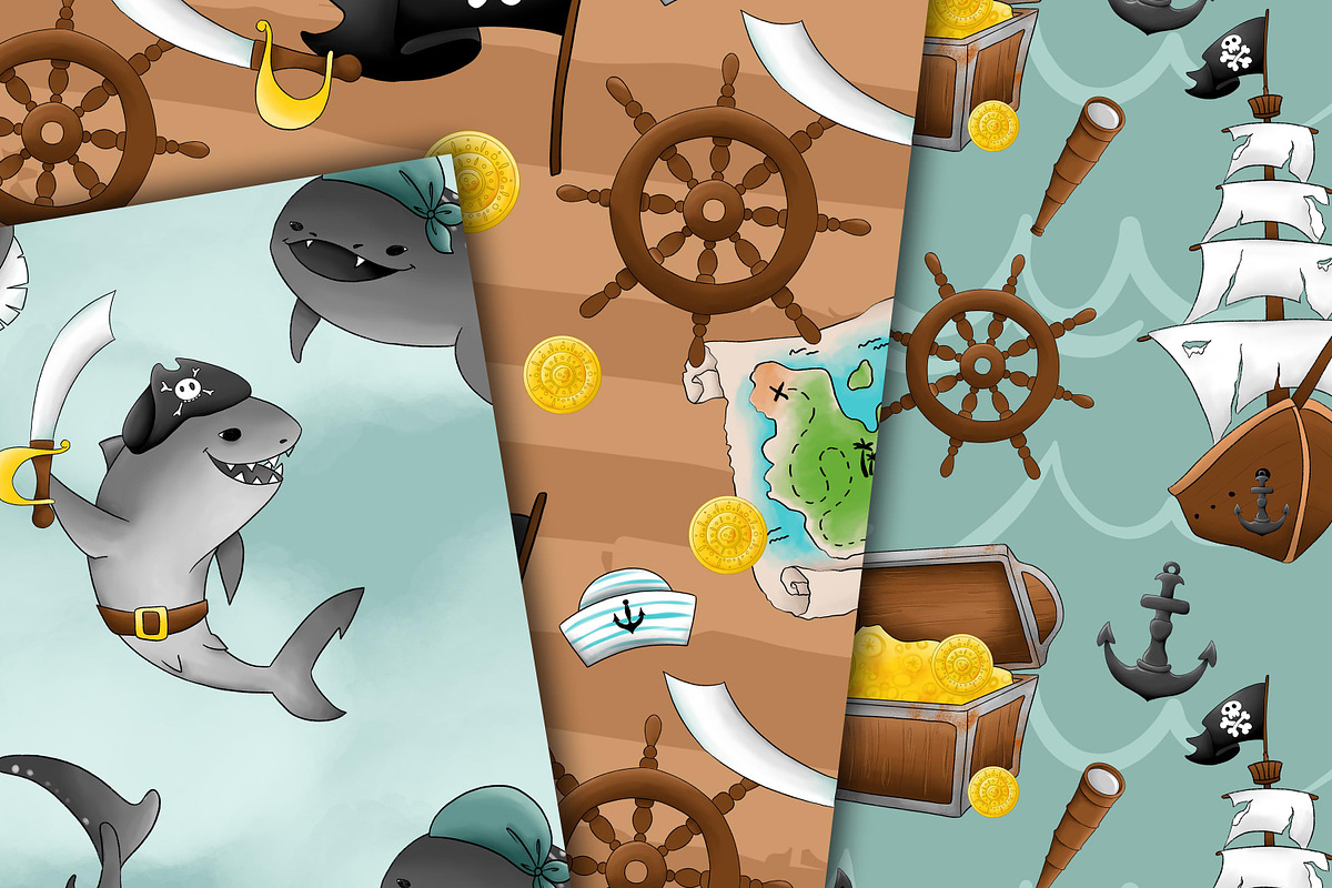 Pirates of the sea clipart, a Pattern Graphic by DarinaDigital (Photo 2 of 6)