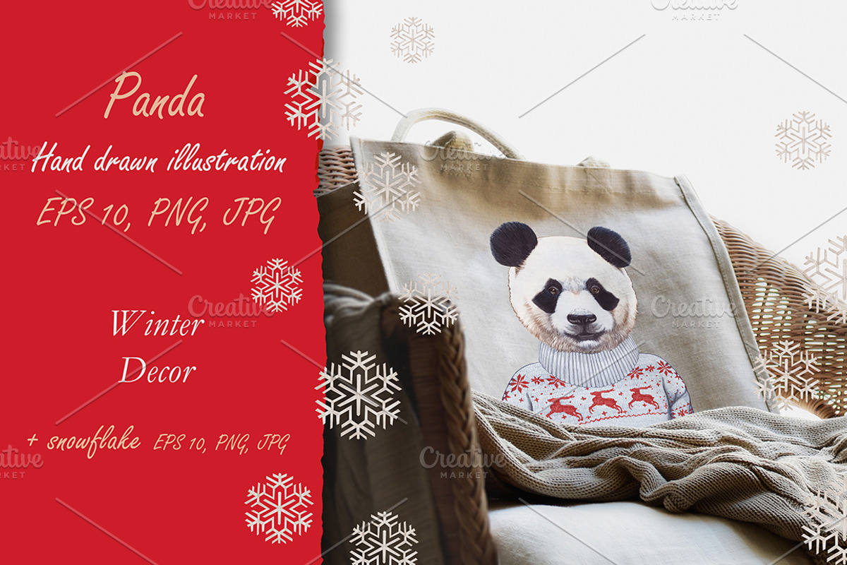 Panda / Winter time, an Animal Illustration by Victoria_Novak (Photo 3 of 3)
