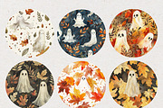 Autumn Halloween Ghost Patterns, a Pattern Graphic by Natural Planners (Thumbnail 2 of 4)