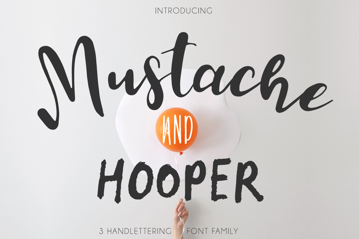Mustache Pack [3 Fonts], a Script Font by Creamy Script (Photo 1 of 5)
