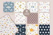 Good night baby clipart & patterns, an Object Illustration by JulzaArt (Thumbnail 6 of 10)