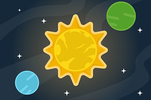 sun around planet vector design, an Object Illustration by zyxroun shop