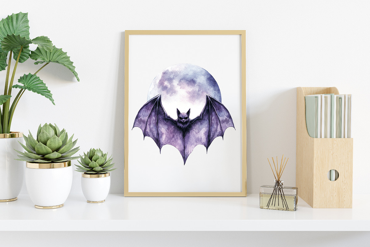 Watercolor Spooky Halloween Frames, an Illustration by Canvas Craft (Photo 5 of 8)