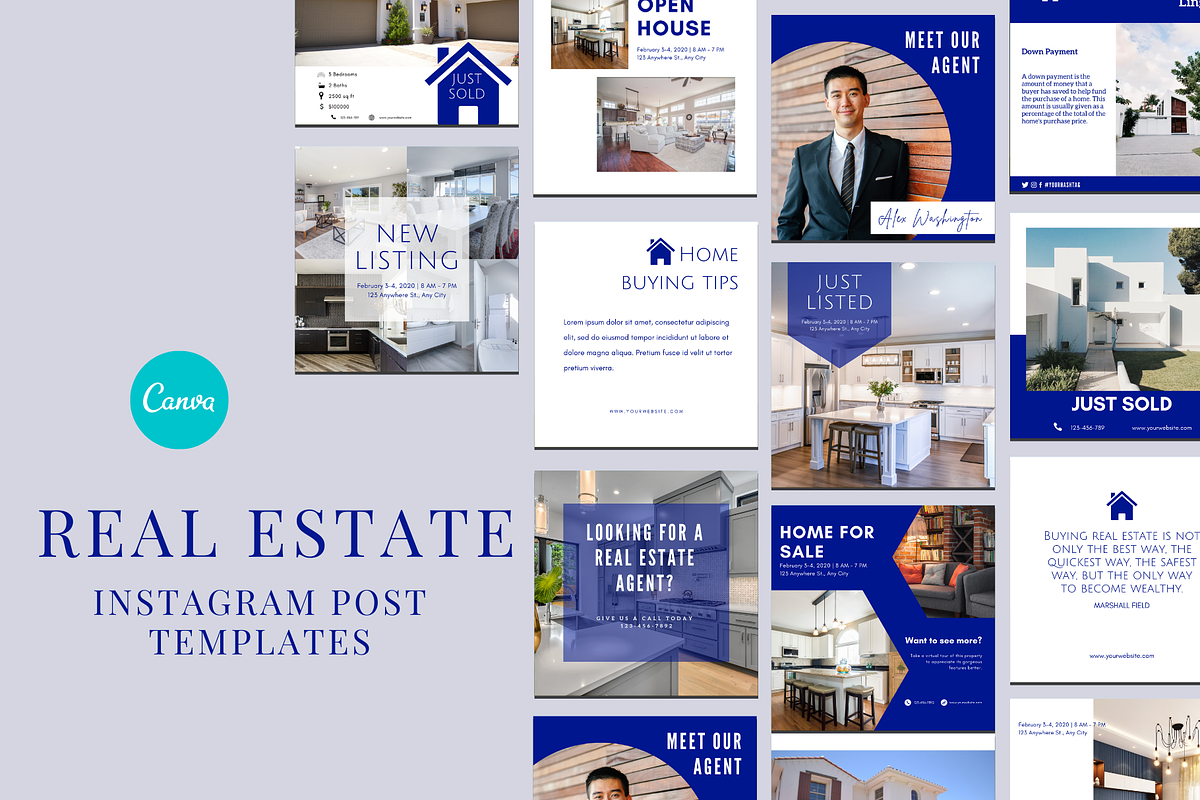 Real Estate Instagram Post Templates, a Social Media Template by Joricreatives (Photo 1 of 4)