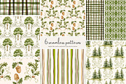 woodland seamless pattern set, a Pattern Graphic by Patishop Art (Thumbnail 1 of 10)