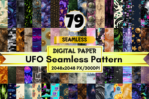 79 Alien Digital Paper Bundle, a Background Graphic by LA Design