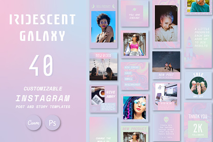 Instagram: Iridescent Galaxy, a Social Media Template by Liseno Designs