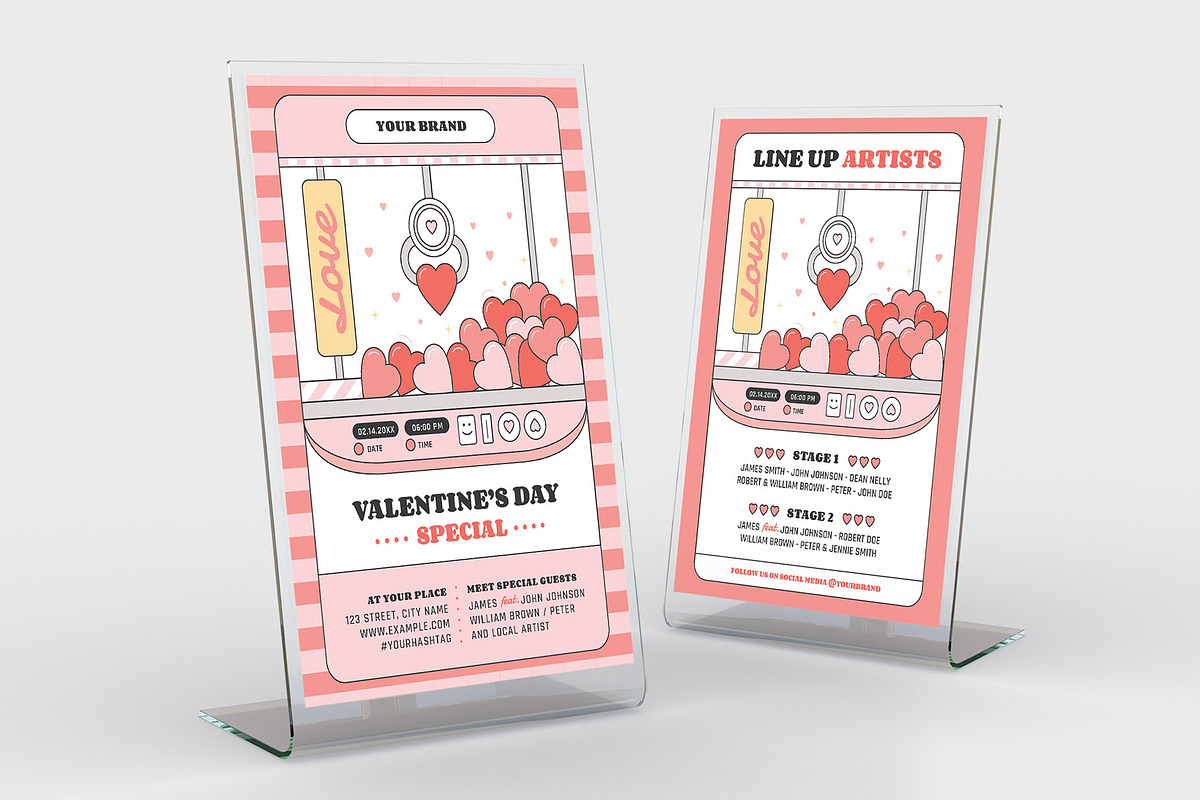 Valentine's Day Retro Arcade Concept, a Flyer Template by BrandPacks (Photo 4 of 5)