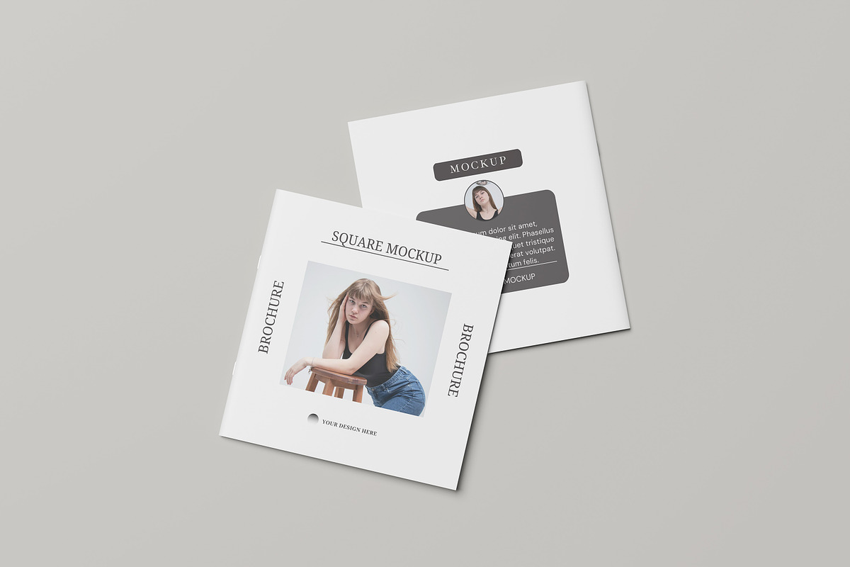 Square Brochure Mockup, a Books & Magazine Mockup by AKMAL STUDIO