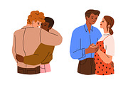 Happy love couples hugging set, a Person Illustration by Good Studio (Thumbnail 5 of 10)