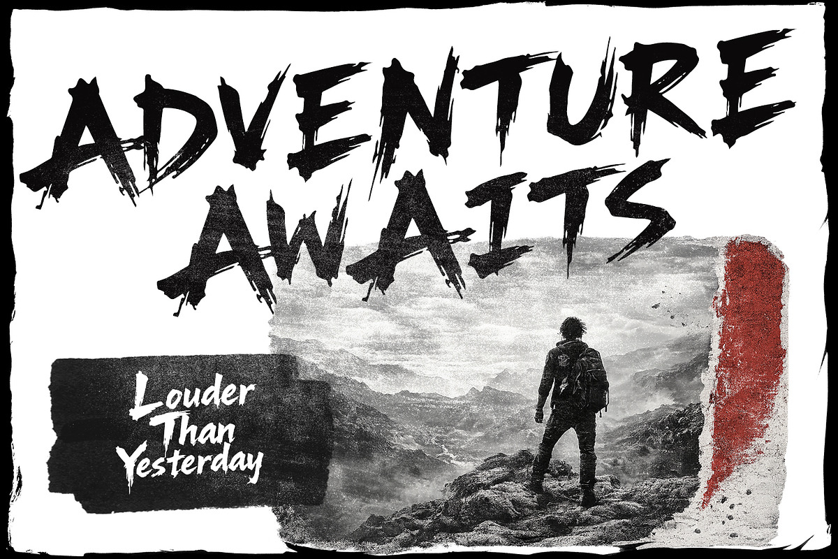Hugels Bogers Metal Brush Font, a Handwritten Font by Maulana Creative (Photo 5 of 7)