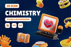 Chemistry 3D Icon Set