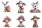 Whimsical Baby Easter Animals Clip, an Illustration by Designking (Thumbnail 3 of 5)