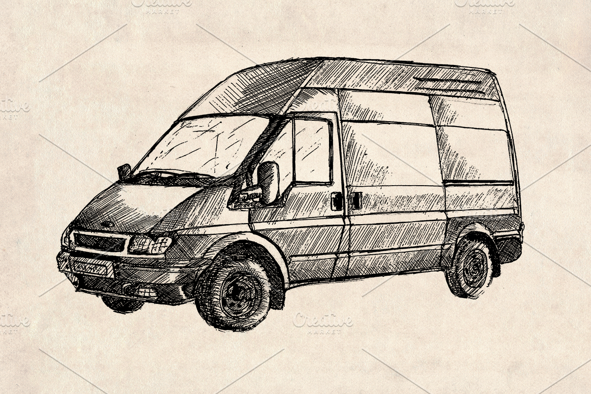 Transit Van Clipart / Illustration, an Illustration by Doggy Days