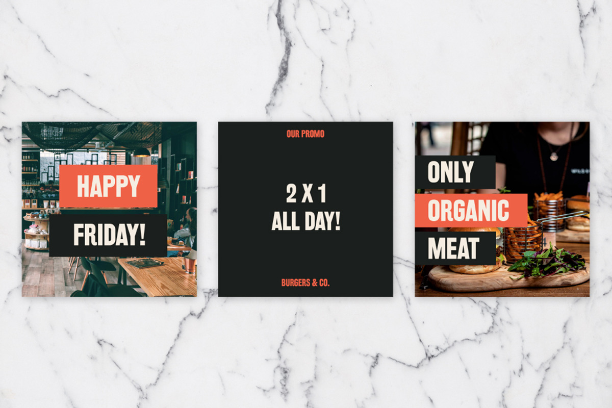 Burger & Restaurant Social Media Kit, a Social Media Template by Design District (Photo 3 of 5)