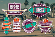 Set of colored skateboard badges, a Branding & Logo Template by Uniyok (Thumbnail 3 of 4)