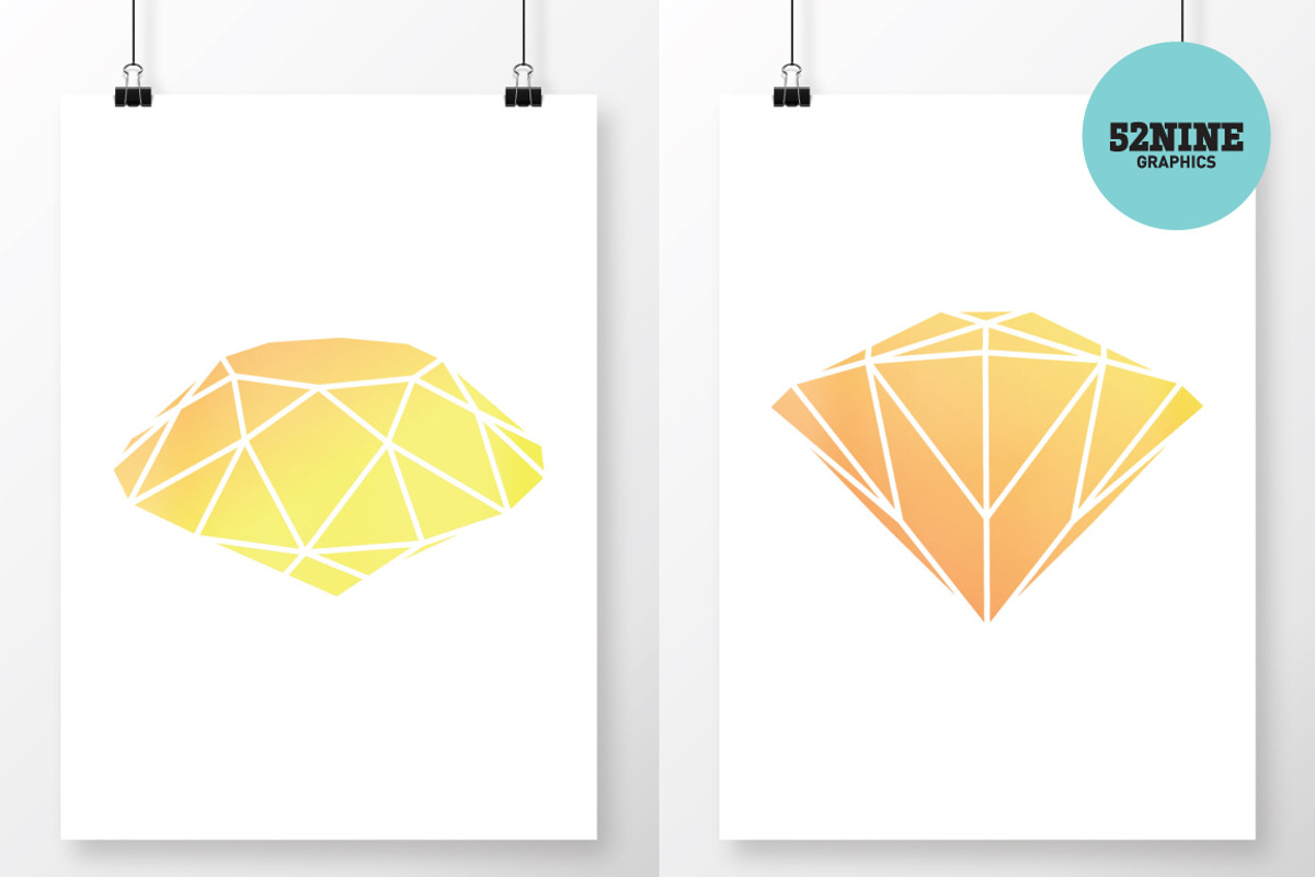 Diamond Vector Objects + Bonus!, an Object Graphic by 52NINE GRAPHICS (Photo 4 of 7)