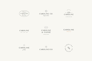 Caroline Minimal Logo Kit Ai,Eps,Psd