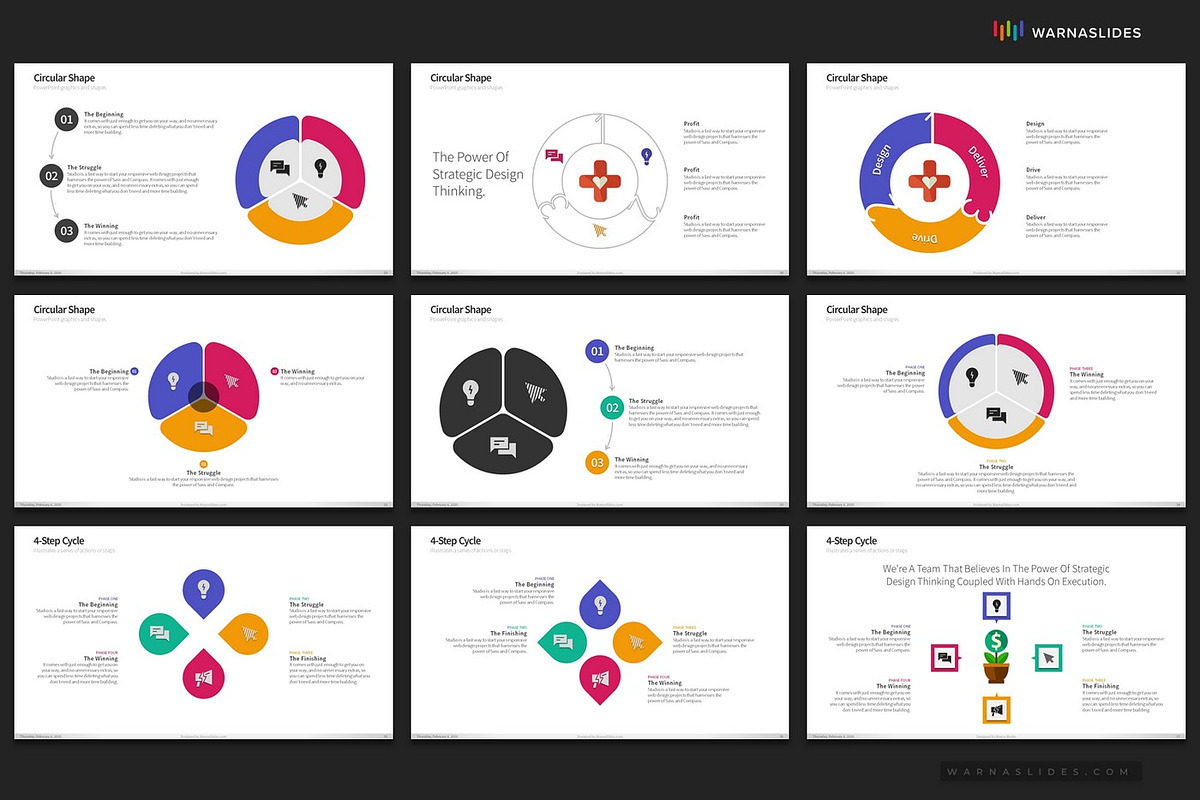 Cycle & Circles PowerPoint Templates, a Presentation Template by Warna Works (Photo 7 of 28)