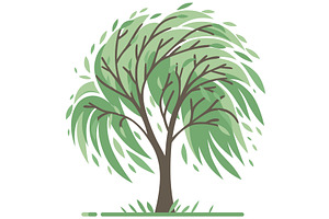 Willow Tree Flat Design