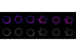 Set of multicolored neon sound wave, a Texture Illustration by Marinstri