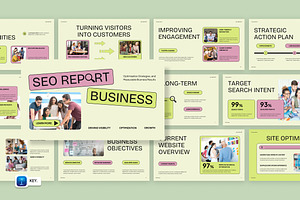 SEO Report Business Keynote, a Presentation Template by Loin Studio
