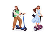 People driving electrical transport, a Transportation Illustration by PaperTrident (Thumbnail 5 of 7)