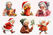 Funny Old Lady Christmas clipart, an Illustration by Dream Creation (Thumbnail 3 of 5)