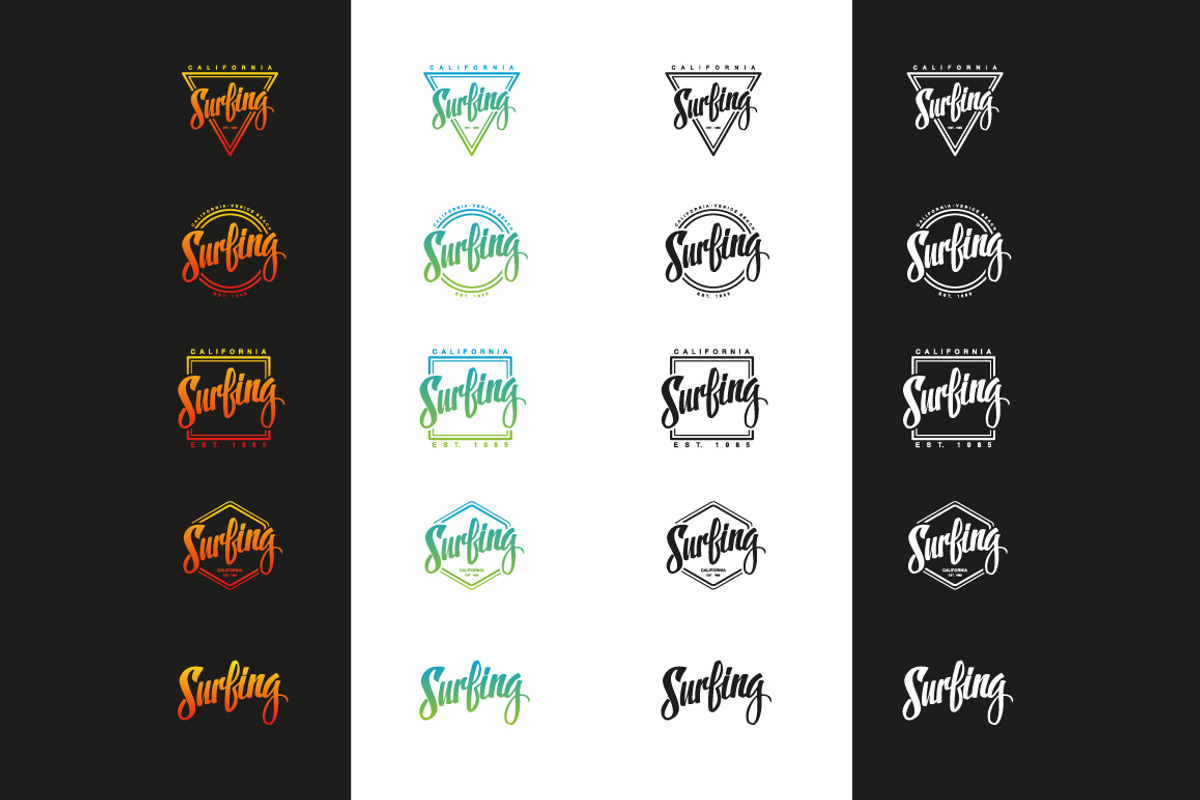 Surfing Logo Set., a Graphic by Finevector (Photo 2 of 6)