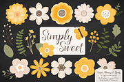 Flower Clipart in Sunshine Yellow, an Illustration by Amanda Ilkov (Thumbnail 2 of 4)