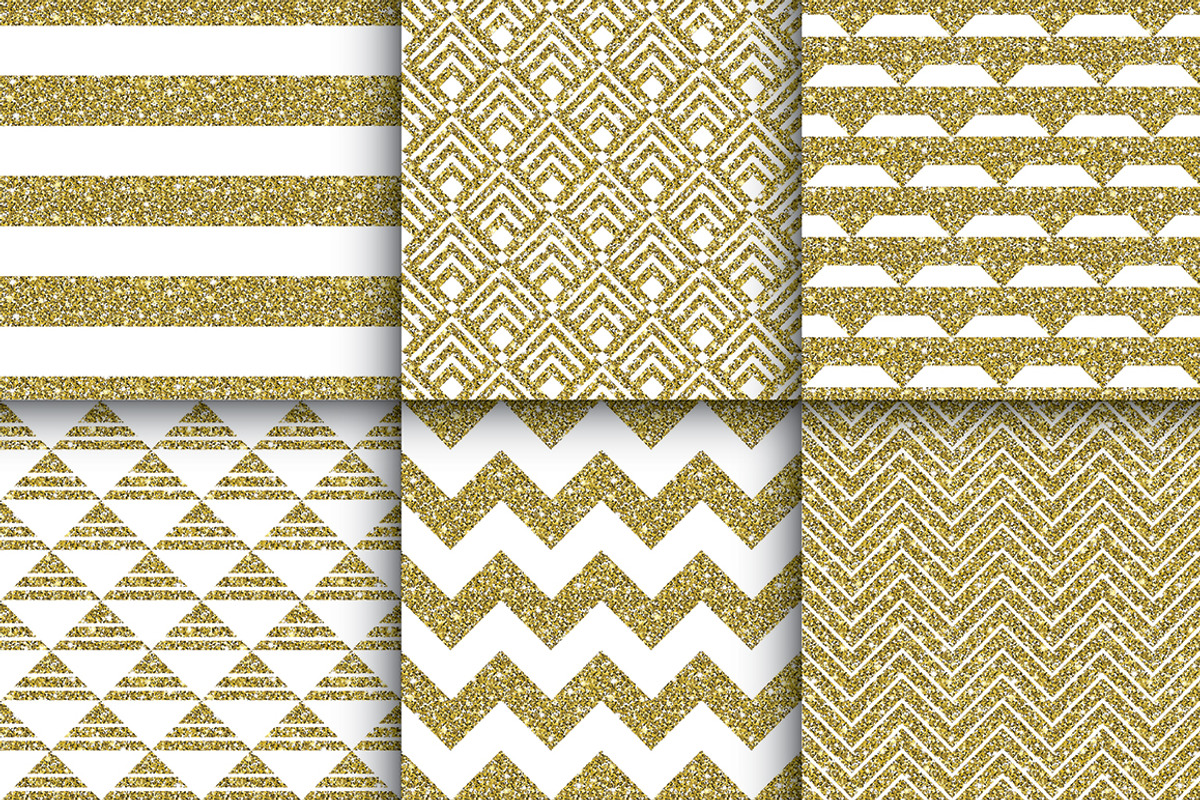 Gold Glitter Patterns, a Pattern Graphic by Amovitania (Photo 6 of 9)