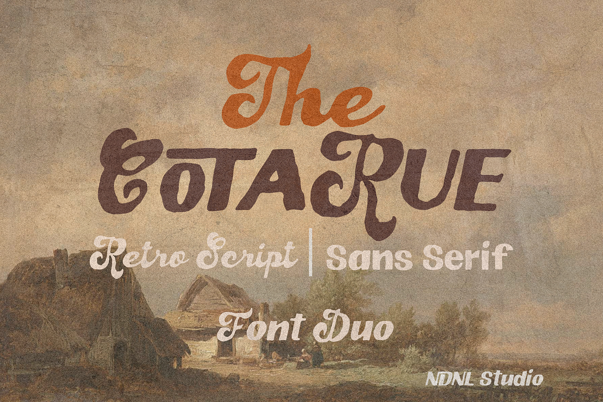 Cotarue – Retro Font Duo, a Sans Serif Font by NDNL Studio (Photo 2 of 12)