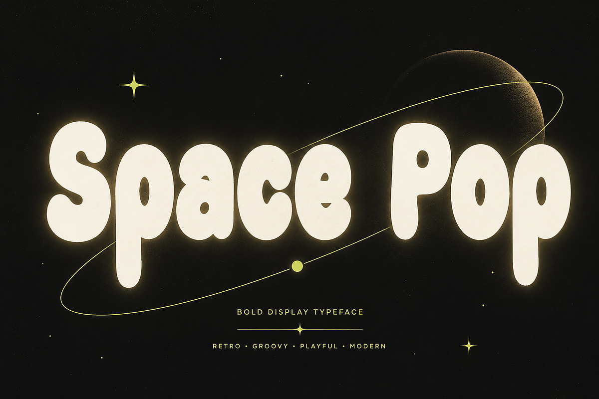 Space Pop – Bold Retro Display Font, a Slab Serif Font by Wow Magic (Photo 1 of 4)