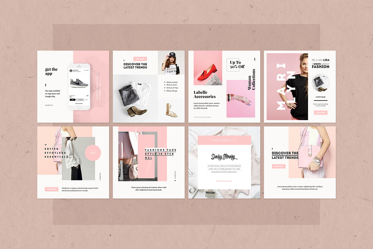 Briley Instagram Pack, a Social Media Template by Crevo Studio (Photo 5 of 7)