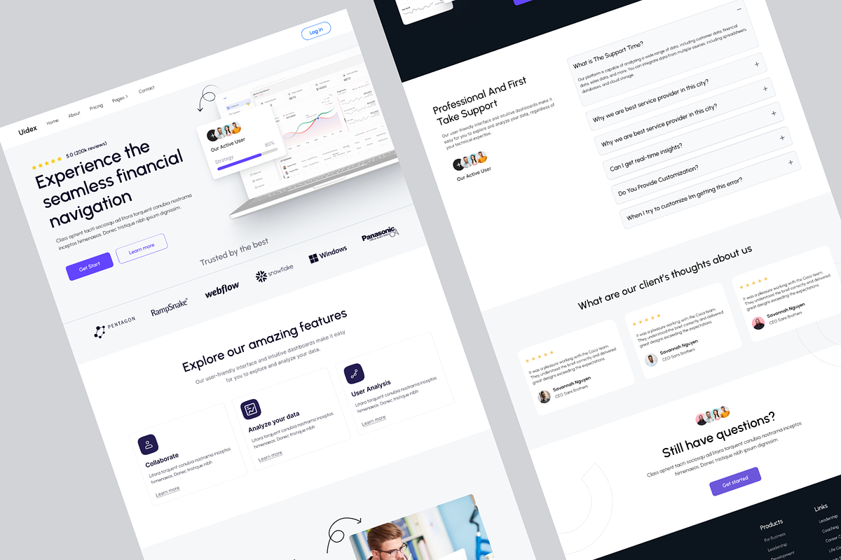 Uidex SAAS Landing page Design, a Landing Page Template by UiDex (Photo 2 of 4)