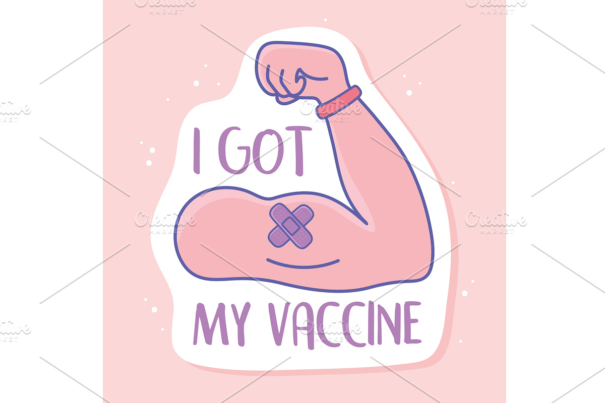 i got my vaccine, an Object Illustration by studiogstock