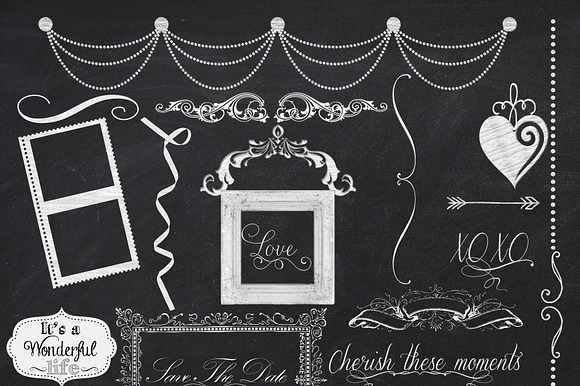 44-Dressed Up Chalkboard Elements preview 3
