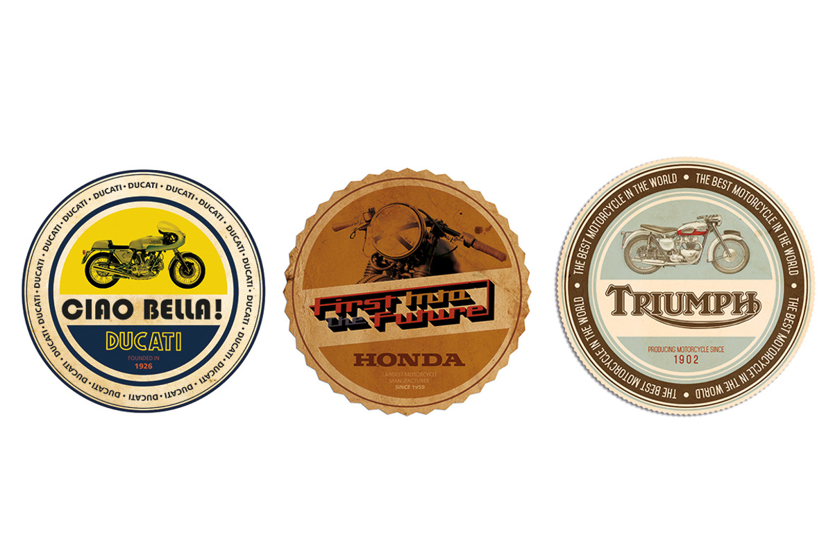 retro motorcycle badges preview 5