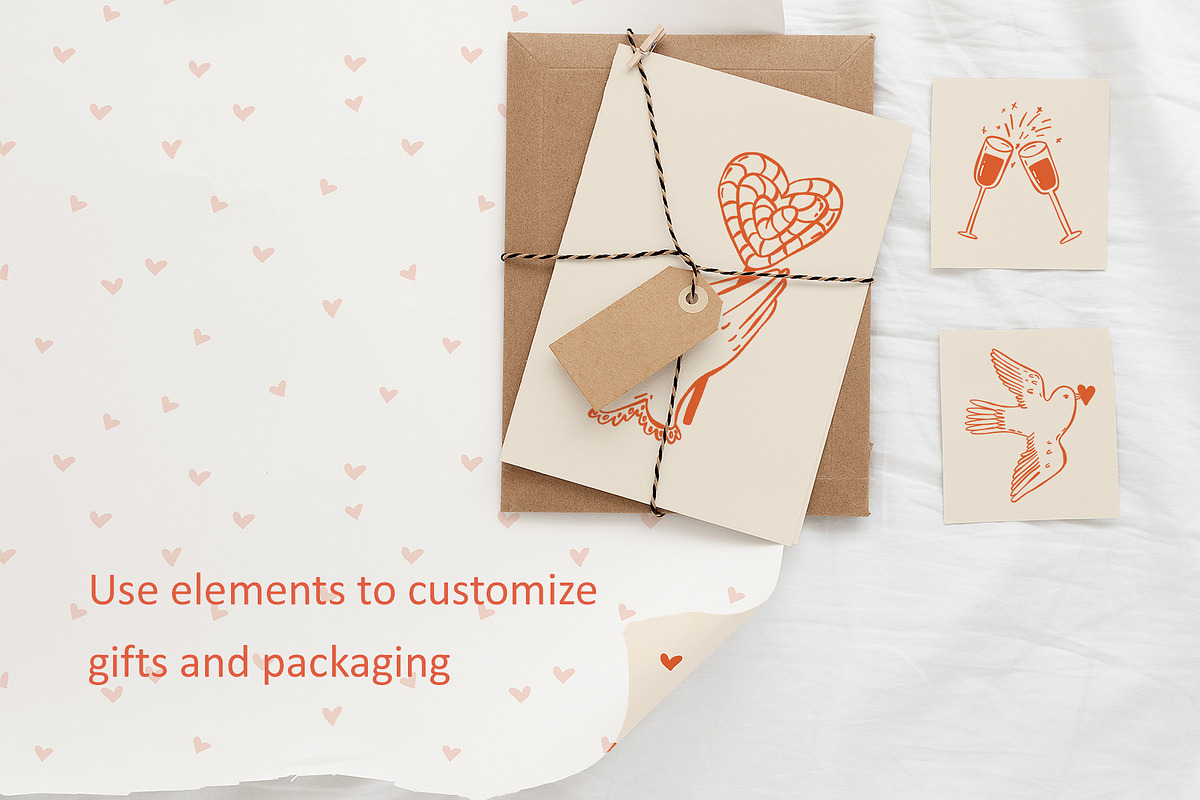 Valentine's Clipart: cupids & heart, a Seasonal Illustration by Elliko shop (Photo 4 of 7)