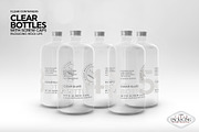 Clear Bottles with Screw Caps Mockup, a Packaging Mockup by INCDesign (Thumbnail 5 of 10)
