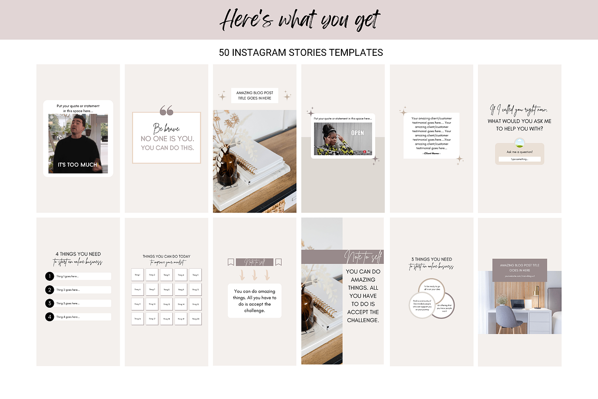 100 Engagement Graphics for Coaches, a Social Media Template by Create & Bloom (Photo 3 of 4)