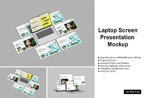 Laptop Screen Presentation Mockup