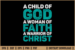 Child God Woman Faith Warrior Christ, a Seasonal Illustration by Handy Arts Studio