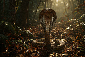 Coiling king cobra, an Illustration by wavebreak