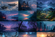 Magical Fantasy Landscape Wallpaper, a Background Graphic by LA Design (Thumbnail 3 of 10)