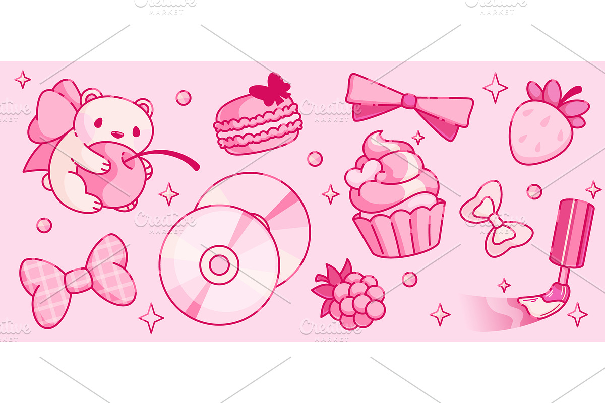 Coquette Y2K aesthetic sticker pack, an Illustration by art PVP - market