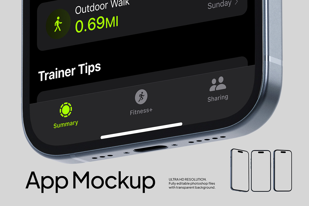 iPhone App Mockup Set, an iPhone Mockup by Croma Studio (Photo 1 of 6)
