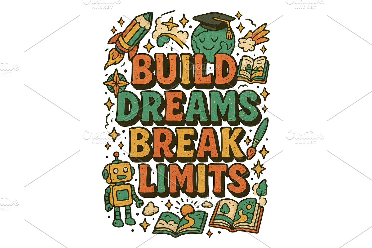 Build Dreams Break Limits Wall Art, a Background Graphic by LaseredNinja (Photo 1 of 7)