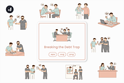Breaking the Debt Trap Illustration, an Object Graphic by Jump Studio (Thumbnail 1 of 12)
