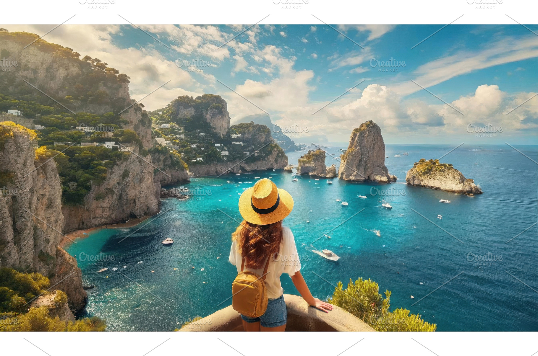 Woman enjoying scenic cliffs and, a Nature Photo by Igor Tichonow